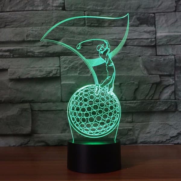3D Golf Natlampe Touch Bord Skrivebord Optisk Illusion Lamper