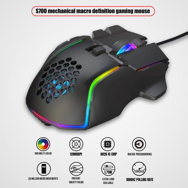 Ny Gaming Gaming Mouse Justerbar Mekanisk Mus Cool RGB