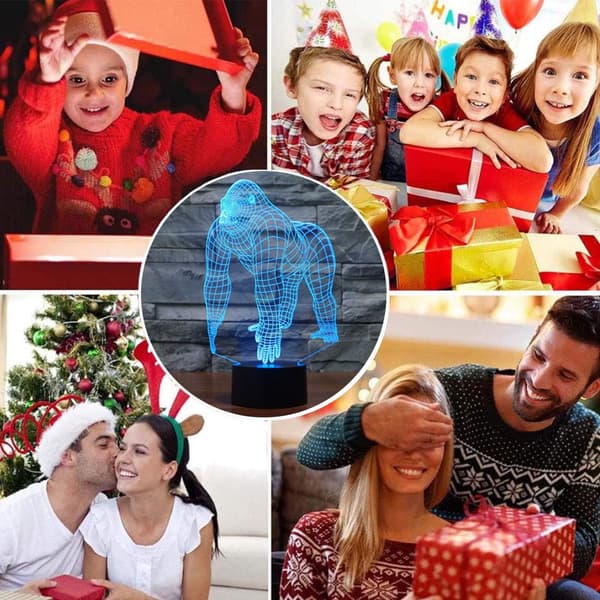 Panda 3D LED-valot Illuusio Valot Lapsille Optinen Illuusio