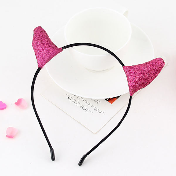 Glitter Devil Horns -panta Halloween-naamiaisasuun ja cosplayhin (ruusunpunainen)