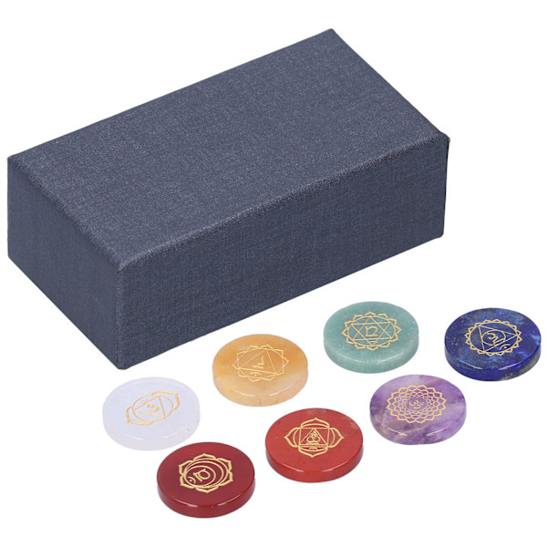 7 Chakra MultiStone Pyramide Fargerik Stein Naturlige Edelstener Dekor Ornamenter