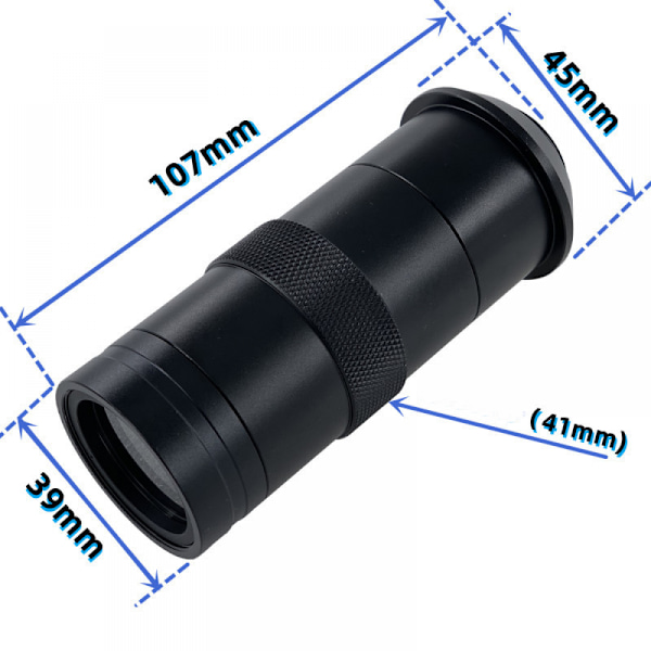 Justerbar 8x 100x förstoring 25 mm C-mount-objektiv för Indu