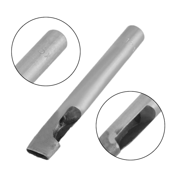 4mm Læderhåndværk Oval Rektangel Hul Hul Stanser Hul Stanser DIY Værktøjer (12 x 4mm)