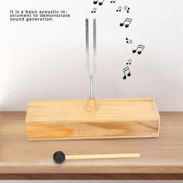 256HZ stemmegaffelinstrument for fysisk akustikkeksperiment med trebase