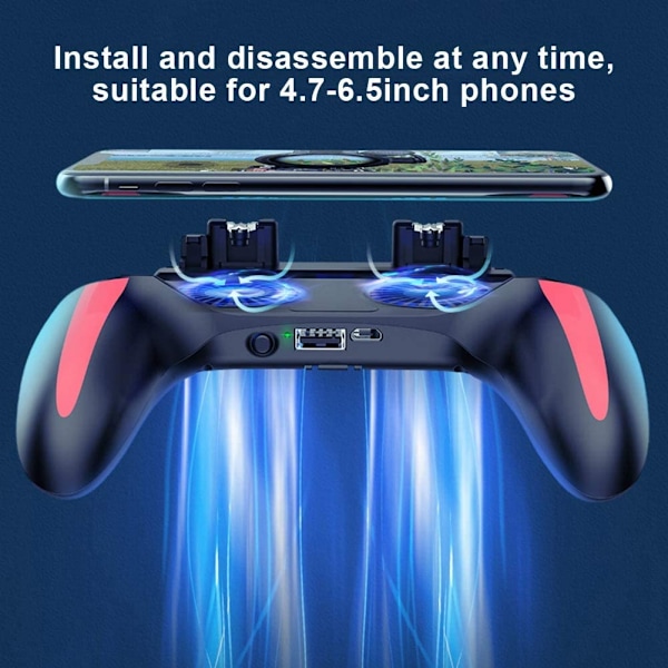 Smartphone Game Pad, Genopladelig Mobiltelefon Spilcontroller A