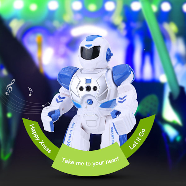 Kid Fjernkontroll Intelligent Robot Gest Sensor Sang Dansende Pedagogisk Leker Blue