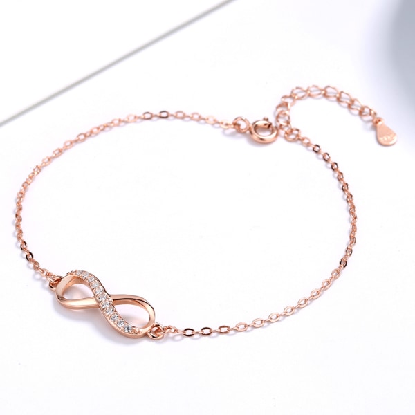 s925 Sterling Silver Figur 8 Armband Geometrisk Roséguld W