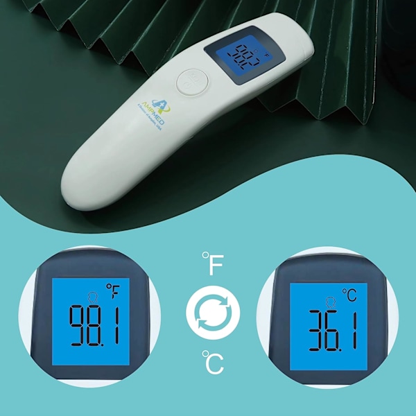Beröringsfri panntermometer för barn och vuxna - Digital febertermometer med temporalfunktion - Beröringsfri