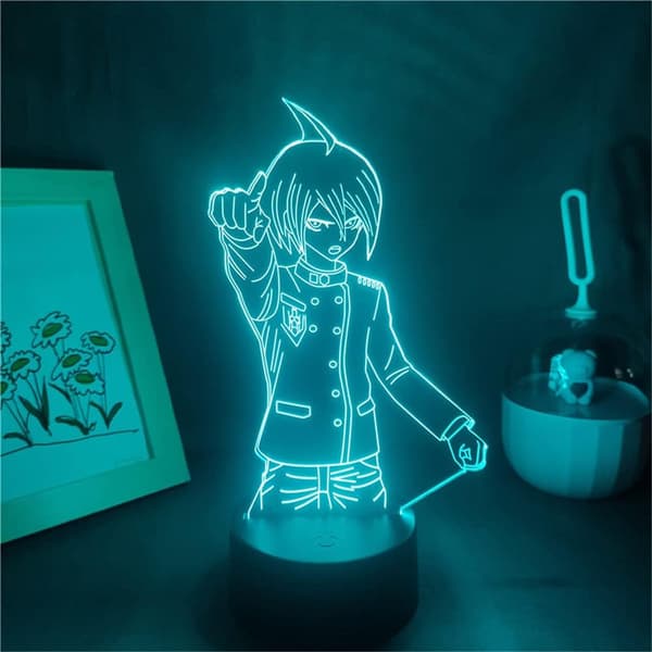 Fjernstyrt berøringsschalter Anime Figur Saihara Shuichi 3D Lamper Led USB Nattelys