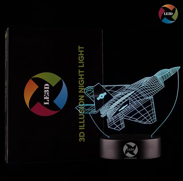3D Optisk Illusions Natlampe - 7 LED Farveskiftende Lampe