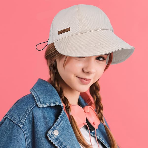 Dame Bomulds Forårs Baseball Cap - Bomulds Golf Solhat til Forår Sommer Udendørs (Floppy Skygge Foldbar og Pakbar) Beige