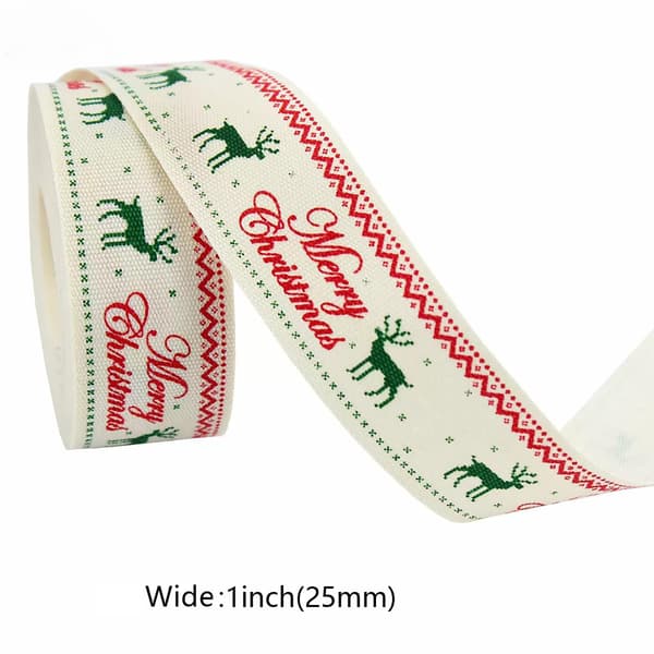 2,5 cm x 9,1 m Julband Renar God Jul Reindeer