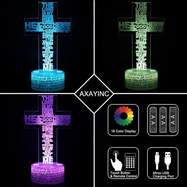 3D Natlampe LED Illusion Skrivebordslampe 7 Farveskift