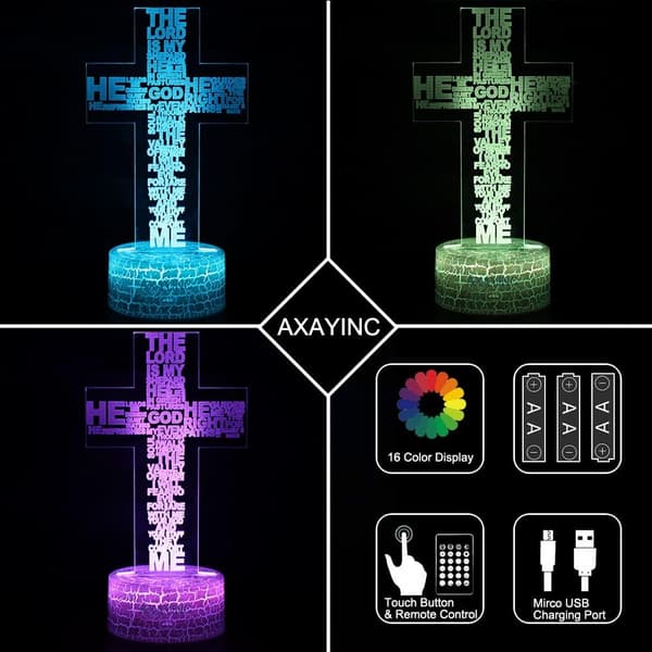 3D Nattlys LED Illusjon Skrivebord Bordlampe 7 Farger Endres