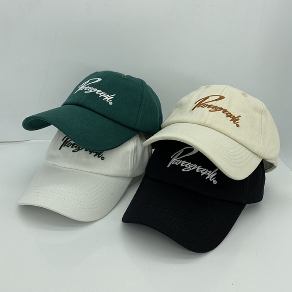 Hatt Broderad Bokstäver Justerbar Baseballkeps För Män En Beige