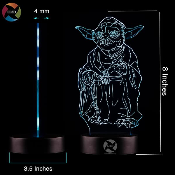 3D Optisk Illusions Natlampe - 7 LED Farveskiftende Lampe