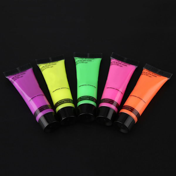 10ml ansikts- och kroppsmålningsset 5 färger tuber tvättbar ritning fluorescerande pigment