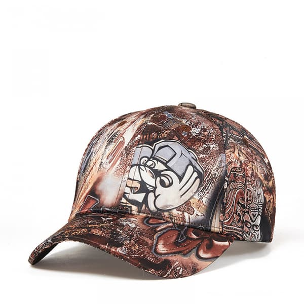 Baseballkasket med tryk, Graffiti Unisex Snapback Hip Hop Hatte C Red