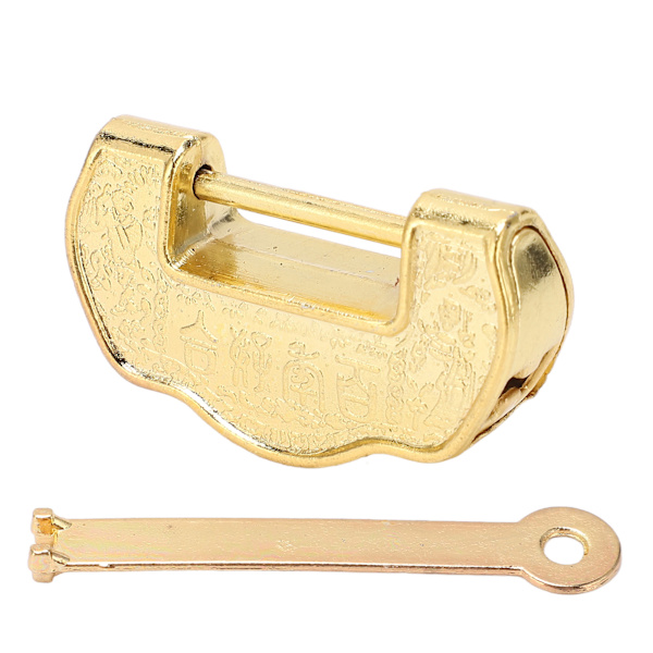 Vintage Låse Nøgle Zink Legering Vintage Horisontal Åben Messing Hænglås med Nøgle til Smykkeæske Kuffertskuffe Hjemmeindretning