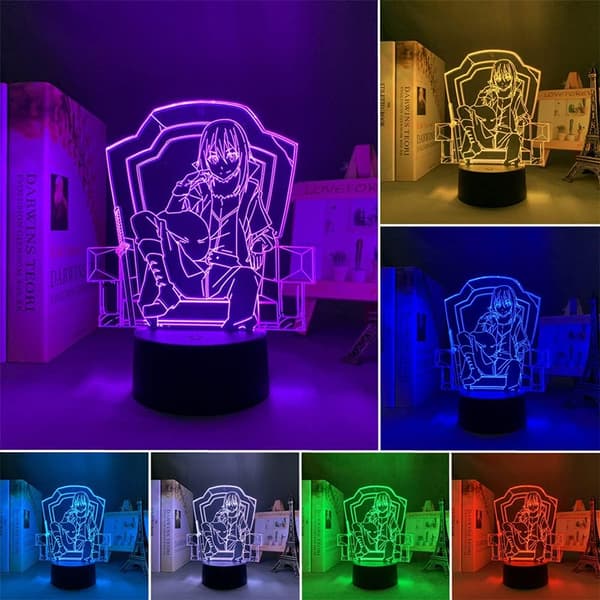 3D LED nattlysfigur egnet for soveromsdekorasjon bordlampe (Rimuru Tempest)