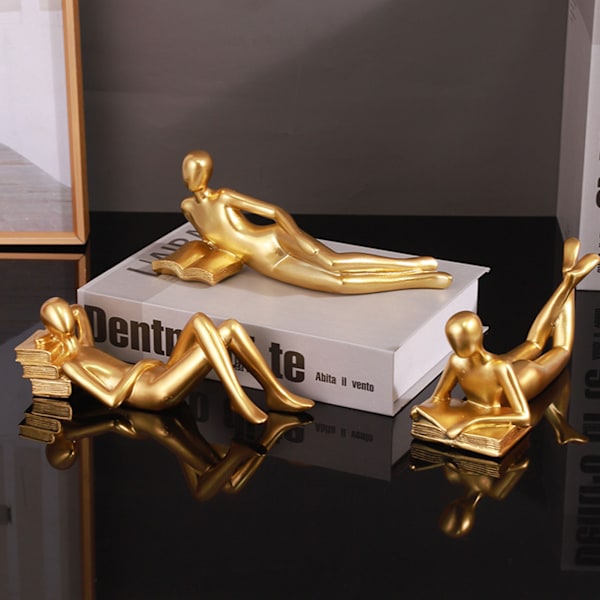 Tænker Skulptur Moderne Abstrakt Tænker Statue Gangbord Stue Harpiks Læser Stil Ornament Læser A