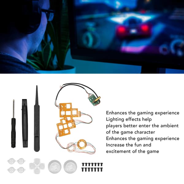 Innovativt og stilfuldt dekorativt controller DIY baggrundslys til PS4 Gamepad