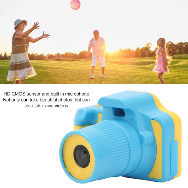 Lasten selfie-kamera 2 tuuman 5M 1080P HD Mini kannettava digitaalinen videokamera lelu taaperolle Yellow&Blue
