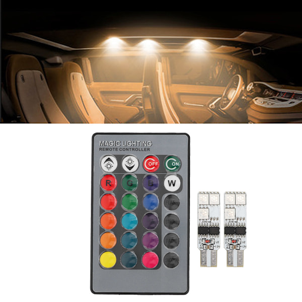 2 st Färgglada Fjärrstyrda LED-Billampor för Läsning Dörrlampa DC 12V