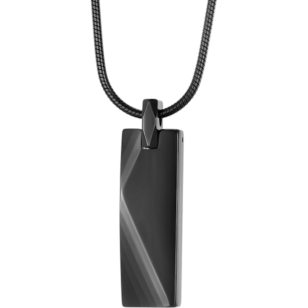 Tungsten Stål Bar Vedhæng Halskæde til Mænd Tungsten Halskæde 24 Tommer Slangekæde black