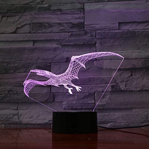3D Dinosaur Night Light Lamp Leksaker, 16 färger NightLights, Di