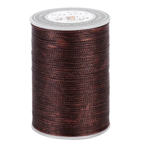 50m/Rulle 0,8mm DIY Hantverk Handsyning Sömnad Lädervaxad Tråd Polyester (Mörkbrun)