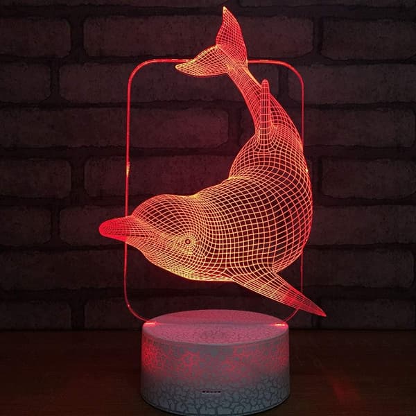 3D LED Hjort Optisk Illusion Sensor Natlampe med Smart T