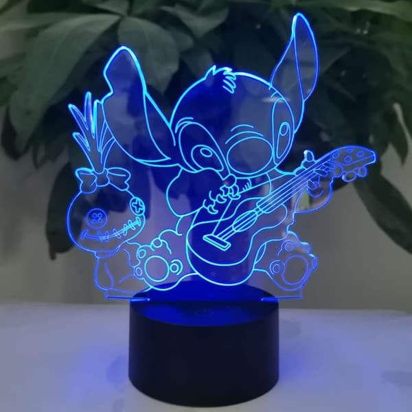 3D Illusjonslampe Anime Nattlys for Gutter, Barnerom