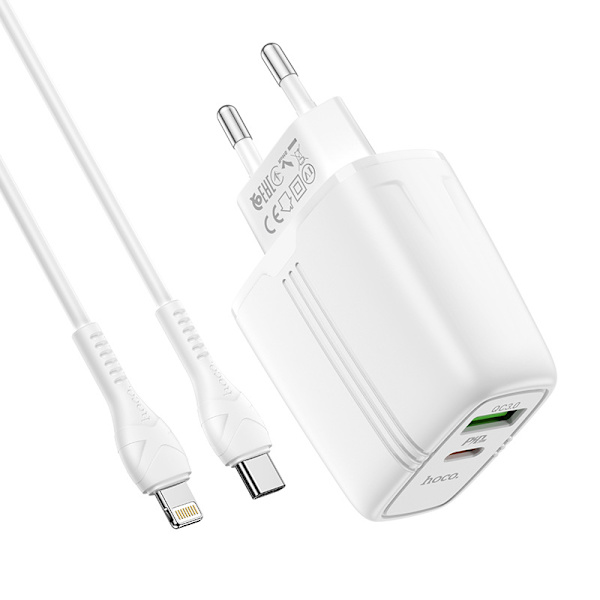 hoco. N11 Youneng dubbelport PD20W+QC3.0 laddare för iPhone12