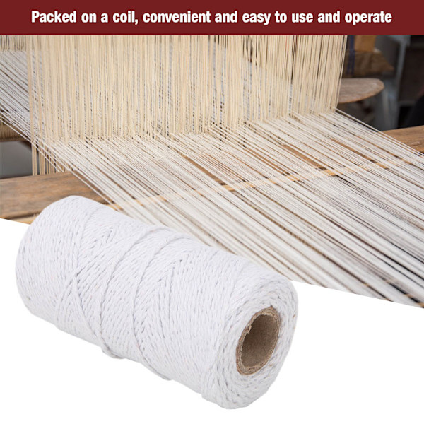 100m / 328.1ft Sy Hand Sömnad DIY Hantverk Vintage Fläta Sladd Jute Garn (Vit)