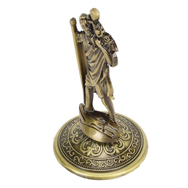 Jesus Statue Olivfarvet 3,5 tommer Høj Stærk Legering Stabil Base Utsøgte Detaljer Jesus Figur til Hjem Bil Kontor