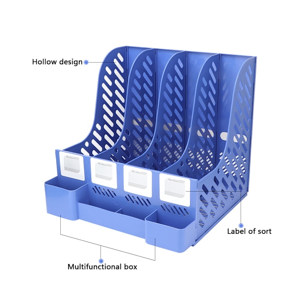 Moderne kontor display magasin fil rack 4 rum arrangør skrivebord dokument sorter