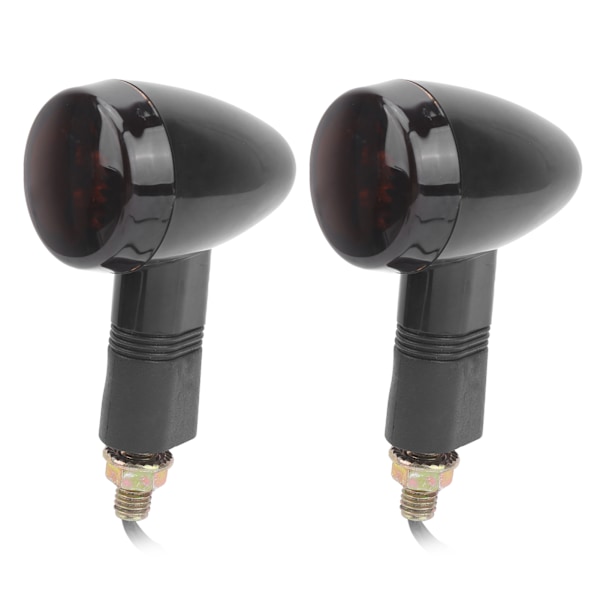 2 stk Universelle Motorcykel Blinklys Gul Lys Høj Synlighed 12V 10mm/0.4in Gevind Sort