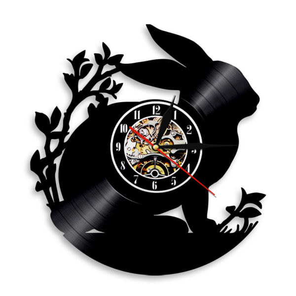 Musik Vinylskiva Väggklocka Bunny Nostalgic Retr