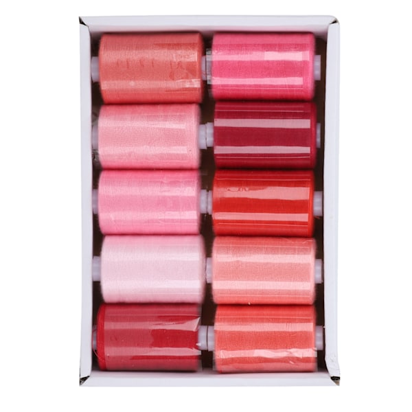 10 rullaa ompelulankaa Set Koti Pagoda Langat DIY Tarvikkeet 300 Jaardia 402Punainen