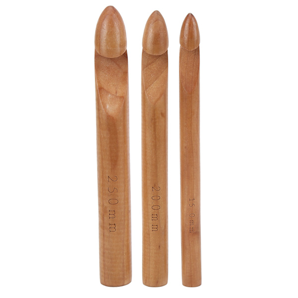 Stora virknålar 20 cm ergonomisk design premium naturligt bambu glänsande virknål