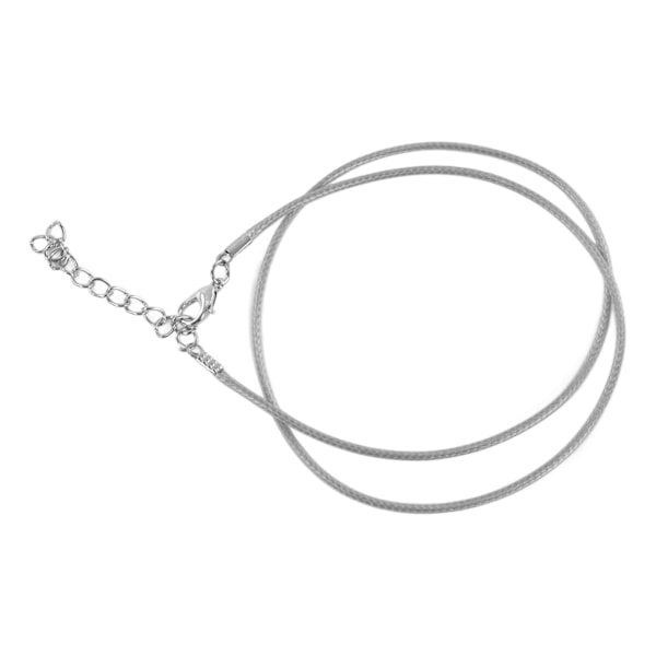 100 st vaxade halsbandssnöre justerbar längd DIY produktionsrep halsband för smyckestillverkning grå
