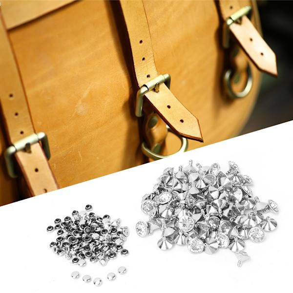 Tyg Kristall Inläggning Snabba Nitar 12mm Prickar Nitar Kepsen för DIY Läderhantverk Dekoration (Guld)