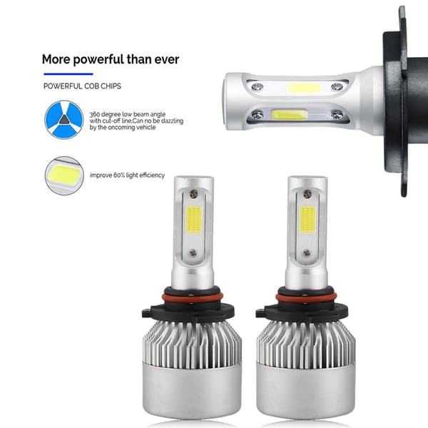 1 Par Super Lyse Bil LED-Hodelyskit Hodelyspærer 6000K 36W 9005