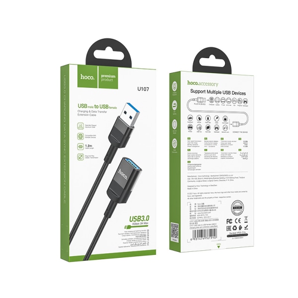 hoco. U107 USB-hane till USB-hona, kontinuerlig energi USB3.0