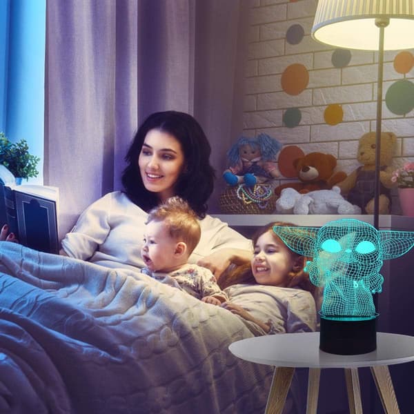 3D Natlampe, Hologram Effekt Led Illusion Bordlampe, 16
