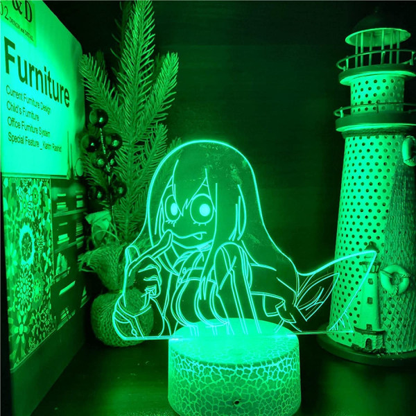 Boku No Hero Academia Froppy Asui Tsuyu Anime Lampa Led Natt