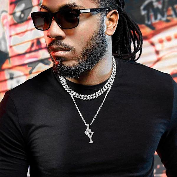 Kruunu Alku A-Z Kaulakoru, Jäädytetty Kirjainriipus 22-24 Tuuman Ketjulla, Miehet Naiset Bling Hip Hop Aakkoset Nimi Korut Lahja Suuret Alku Kirjaimet Kaulakorut Y Silver