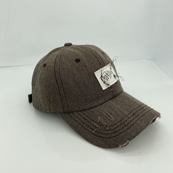 Hatt Nisch Hål Broderad Justerbar Baseballkeps För Män A Brown