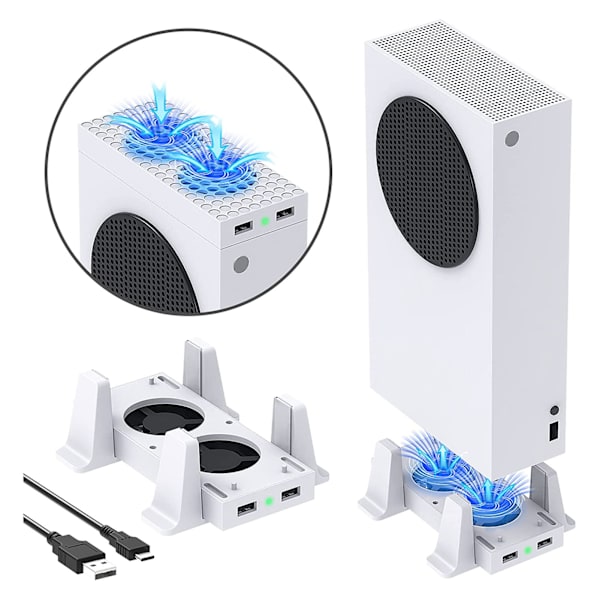 Kylfläkt för spelkonsol, värmeavledning, justerbar hastighet, uppgraderad kylfläkt med USB-port för Xbox Series S